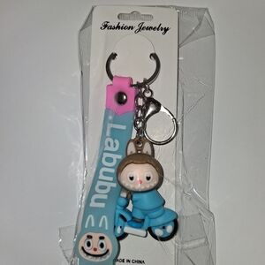 Fashion Jewelry Blue and Pink Keychain